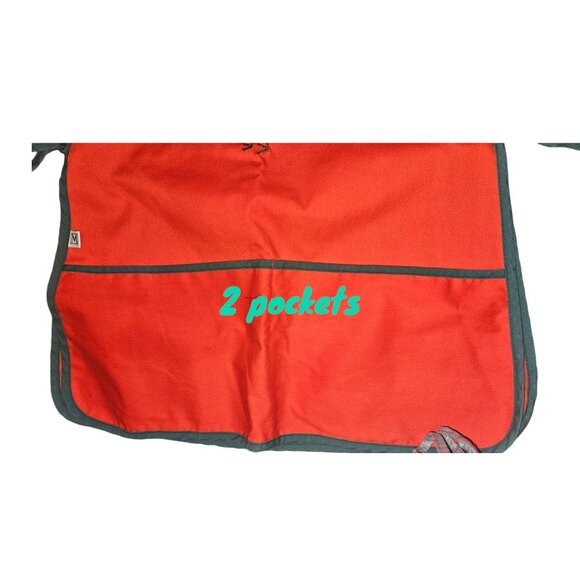 Vintage Mullens Smock Apron With Goose Embroidery Red/Black Adjustable Size - Picture 2 of 10